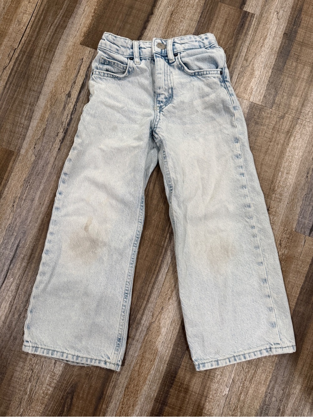Zara Kids Girls Light Wash Wide Leg Jeans Size 6 116